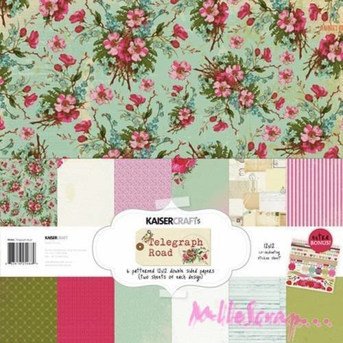 Papiers imprimés recto-verso, kaisercrafts 30 x 30 cm scrapbooking carterie - 12 feuilles