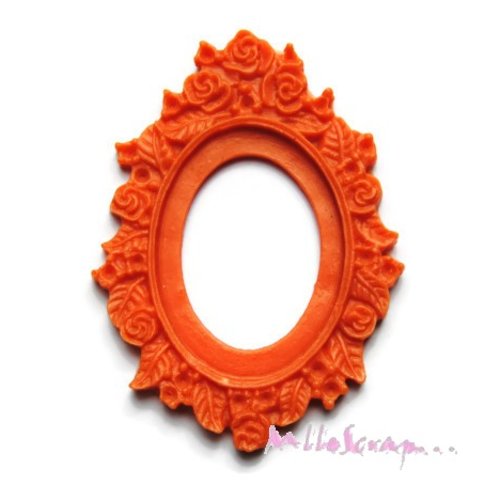 Cadre orange foncé embellissement scrapbooking carterie décoration - 1 pièce