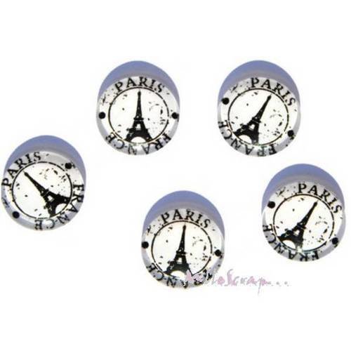 Cabochons paris en verre embellissement scrapbooking carterie décoration - 5 pièces