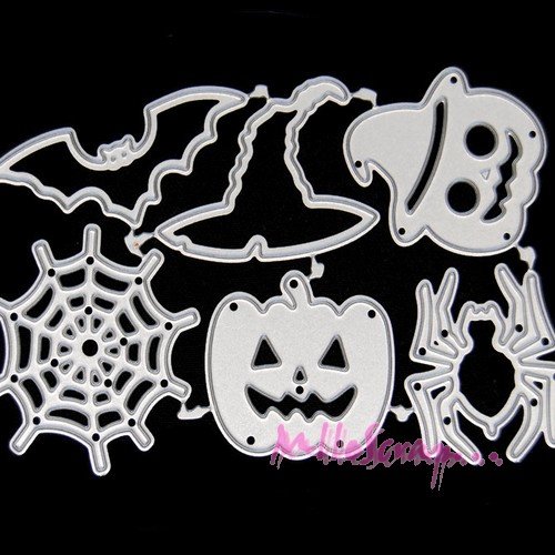 Die cut, matrice de découpe citrouilles, die cut halloween, scrapbooking - 6 pièces
