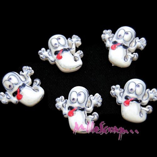 Fantômes halloween résine embellissement scrapbooking carterie bijoux - 5 pièces