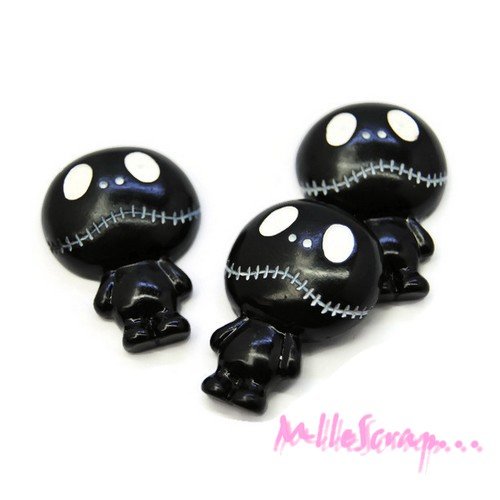 Squelettes résine halloween embellissement scrapbooking carterie bijoux - 3 pièces
