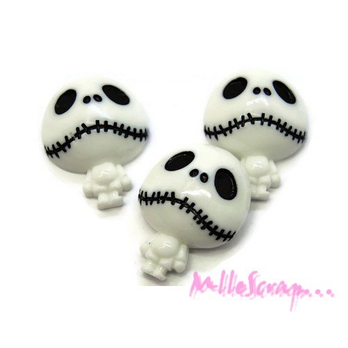 Squelettes résine halloween embellissement scrapbooking carterie bijoux - 3 pièces