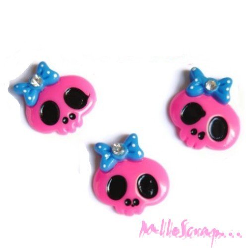 Têtes de mort résine halloween embellissement scrapbooking carterie bijoux - 3 pièces