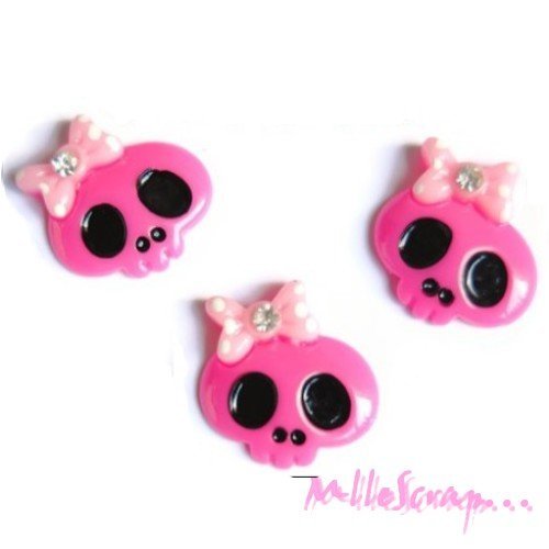 Têtes de mort résine halloween embellissement scrapbooking carterie bijoux - 3 pièces