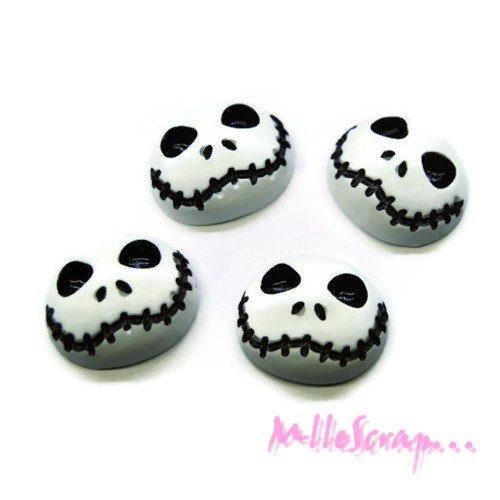 Têtes de mort résine halloween embellissement scrapbooking carterie bijoux - 3 pièces