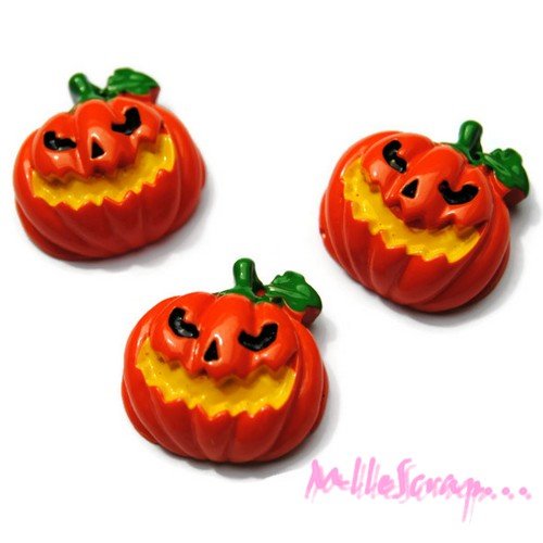 Citrouilles halloween résine embellissements scrapbooking carterie bijoux - 3 pièces