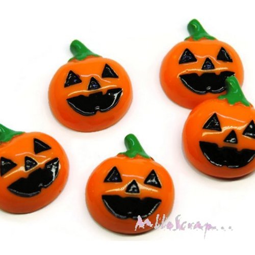 Citrouilles halloween résine embellissements scrapbooking carterie bijoux - 5 pièces