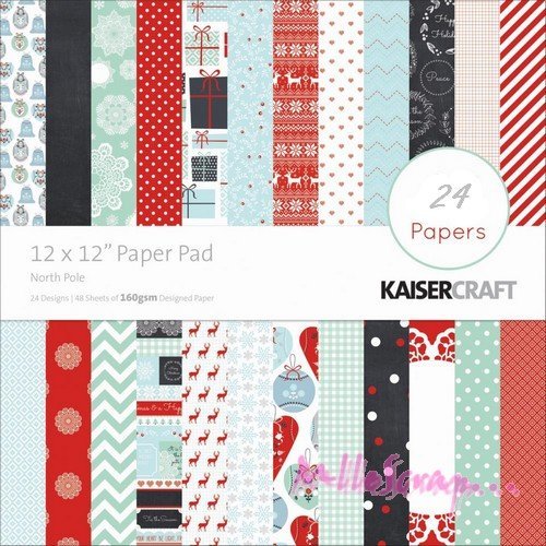 Papiers imprimés north pole kaisercraft collection noël - 24 feuilles