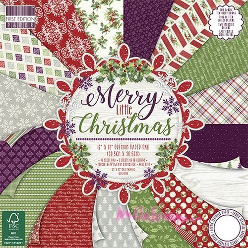 Papiers imprimés 30.5 x 30.5 cm merry little christmas papiers noel scrapbooking - 16 feuilles