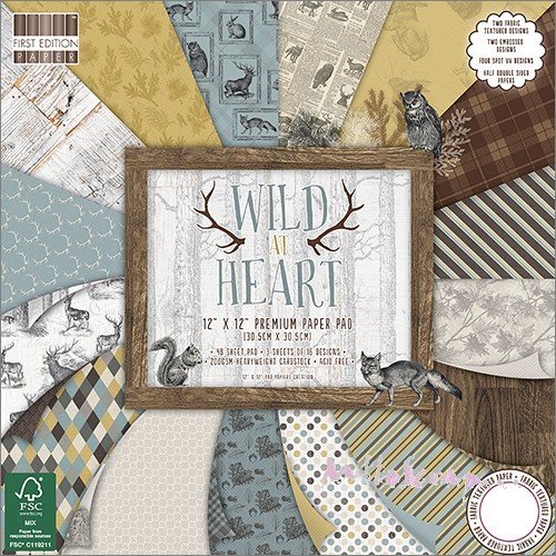 Papiers imprimés 30.5 x 30.5 cm wild at heart papiers scrapbooking - 16 feuilles