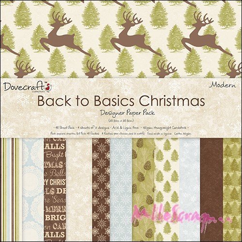 Papiers imprimés christmas modern dovecraft 30 x 30 cm noël scrapbooking carterie - 12 feuilles