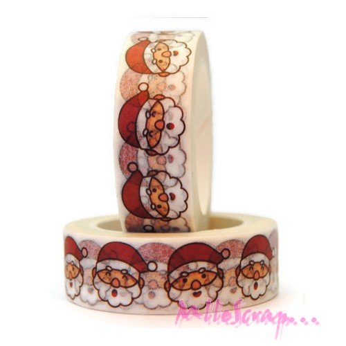 Masking tape père noël embellissement scrapbooking carterie décoration - 10 mètres