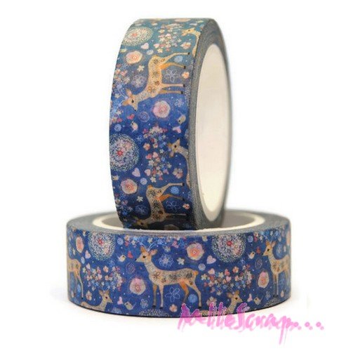 Masking tape renne de noël embellissement scrapbooking carterie décoration - 10 mètres