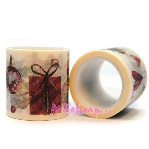 Masking tape cadeaux, sapins de noël embellissement scrapbooking carterie décoration - 5 mètres