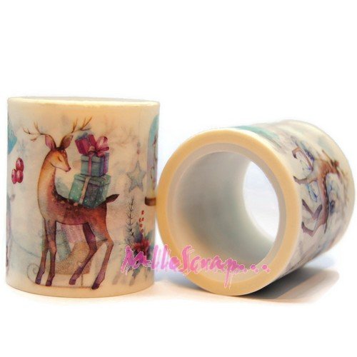 Masking tape noël embellissement scrapbooking carterie décoration - 5 mètres