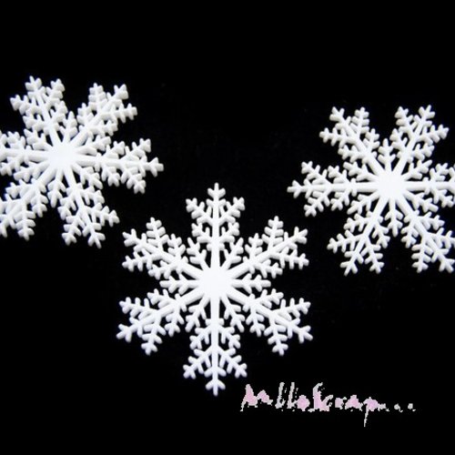 Gros flocons de neige noel plastique embellissements scrapbooking carterie décoration - 3 pièces