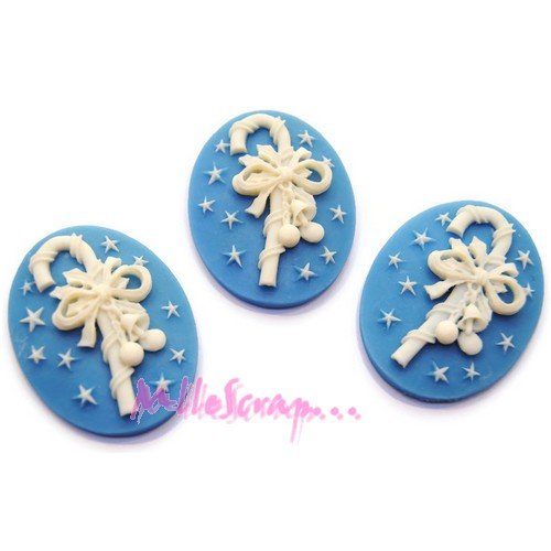 Cabochon canne de noël embellissement résine scrapbooking carterie bijoux - 1 pièce