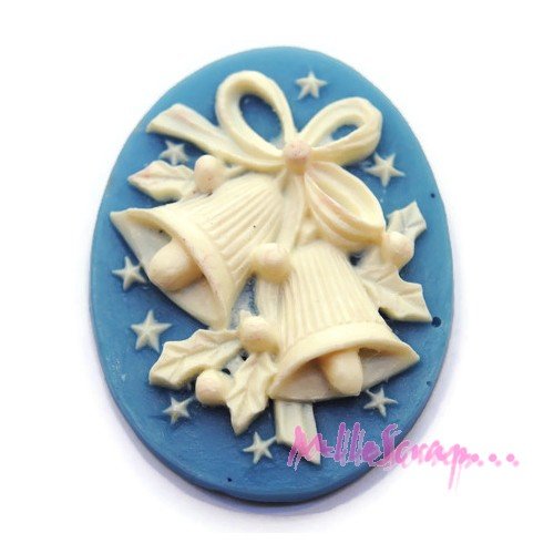 Cabochon cloche de noël embellissement résine scrapbooking carterie bijoux - 1 pièce