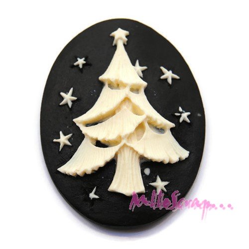 Cabochon sapin de noël embellissement résine scrapbooking carterie bijoux - 1 pièce