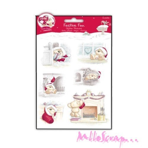 Stickers noel fizzy moon noel embellissement scrapbooking carterie déco - 1 planche
