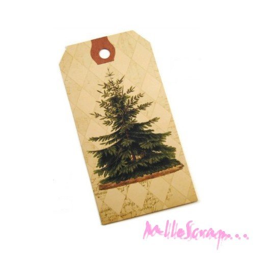 Tags sapins de noël étiquettes scrapbooking carterie - 2 pièces