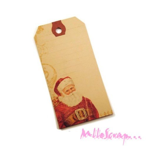 Tags père noël étiquettes scrapbooking carterie bullet journal - 2 pièces
