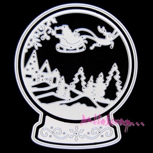 Die cut, matrice de découpe boule de neige noel scrapbooking - 3 pièces