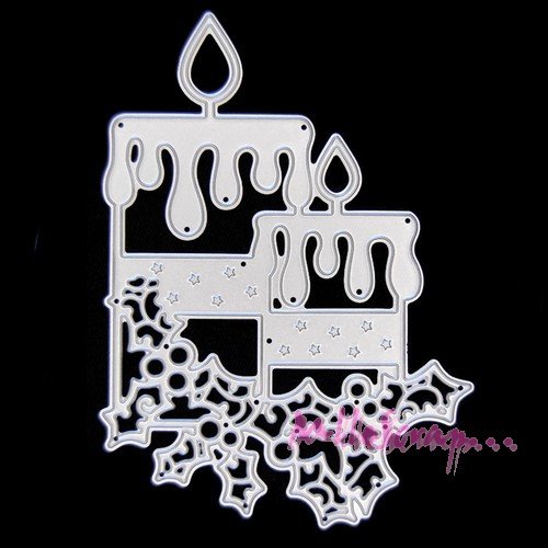 Die cut, matrice de découpe bougies de noel scrapbooking - 1 pièce