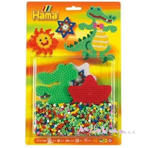 Kit de 1100 perles à repasser hama thème "crocodile"