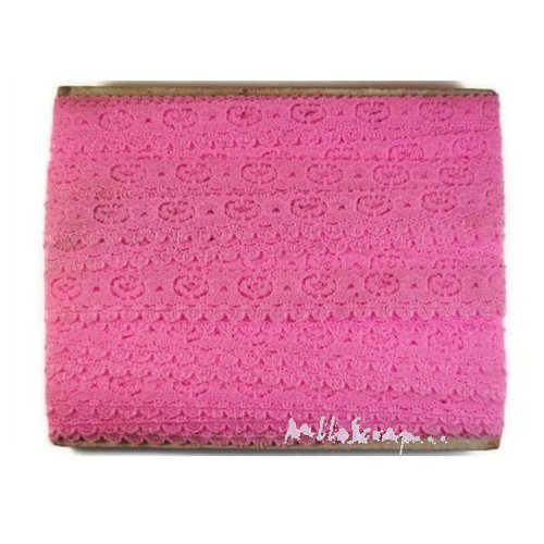 1 m dentelle rose fluo embellissement scrapbooking carterie