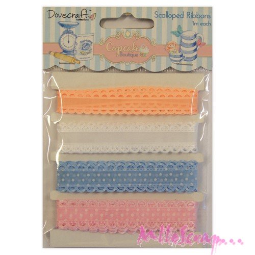 Assortiment 4 m rubans décoratifs multicolores scrapbooking carterie couture
