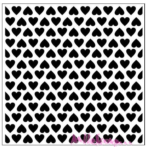 Pochoir coeurs stencil, mask décoration scrapbooking carterie - 1 pièce