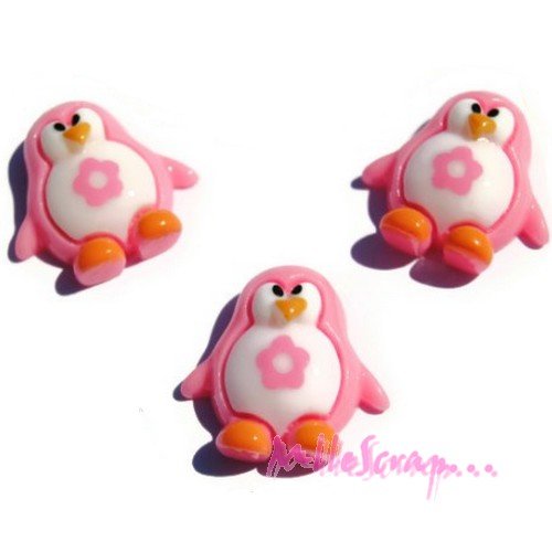 Cabochons pingouins résine embellissement scrapbooking carterie bijoux diy