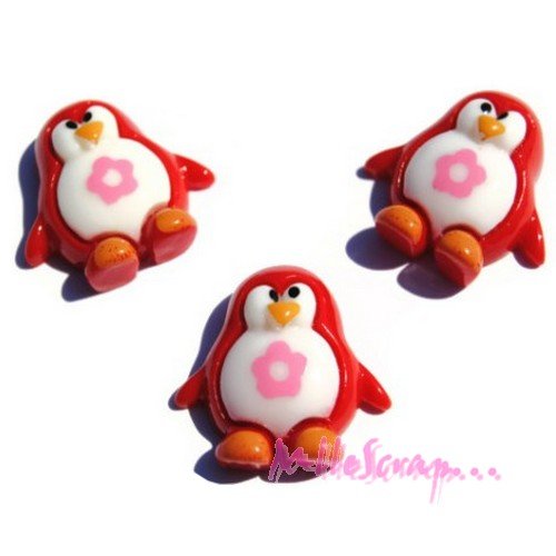 Cabochons pingouins résine embellissement scrapbooking carterie bijoux diy