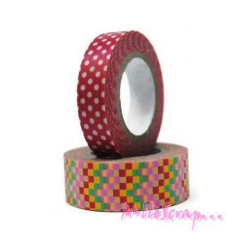 Masking tape autocollant embellissement scrapbooking carterie journaling - 2 rouleaux