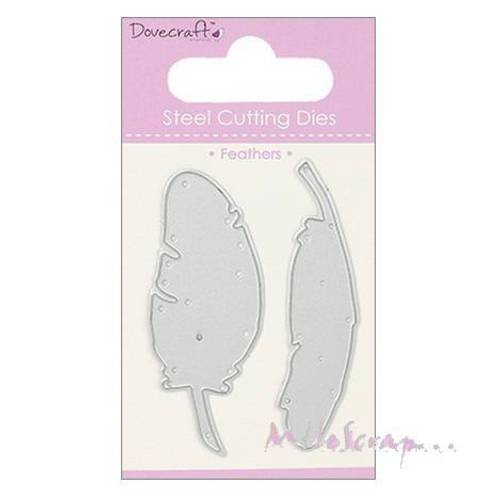 Dies cut ou gabarits de découpe "plumes" scrapbooking carterie journaling diy - 2 pièces