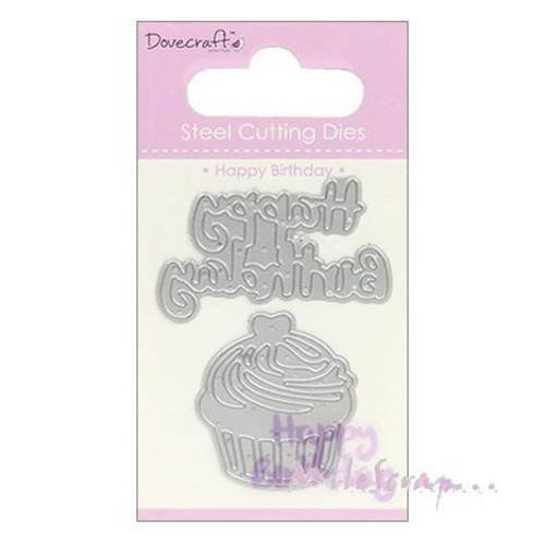 Dies cut ou gabarits de découpe happy birthday scrapbooking carterie journaling diy - 2 pièces
