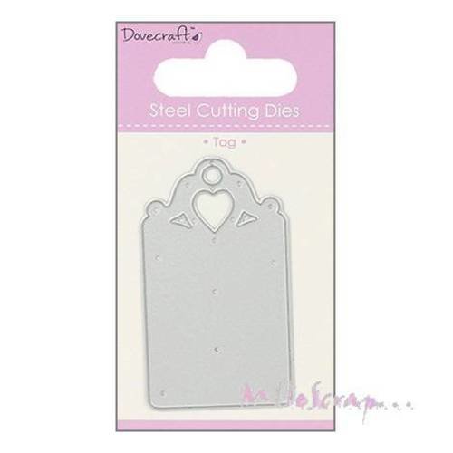 Die cut ou gabarit de découpe tag coeur scrapbooking carterie journaling diy - 1 pièce