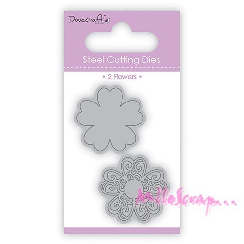 Die cut ou gabarit de découpe fleurs scrapbooking carterie journaling diy - 2 pièces