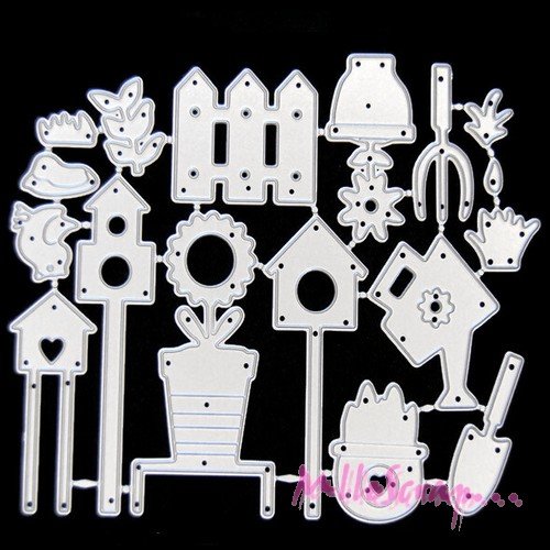 Die cut, matrice de découpe jardinage scrapbooking carterie journaling diy- 16 pièces
