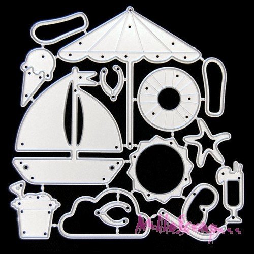Die cut, matrice de découpe la plage scrapbooking carterie journaling diy - 14 pièces