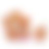 Fleurs papier orange clair embellissement scrapbooking carterie diy - 5 pièces
