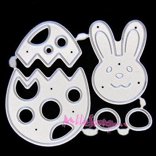 Die cut, matrice de découpe lapin de pâques scrapbooking carterie diy - 4 pièces