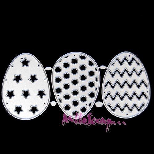 Die cut, matrice de découpe oeufs de pâques scrapbooking  carterie diy- 3 pièces