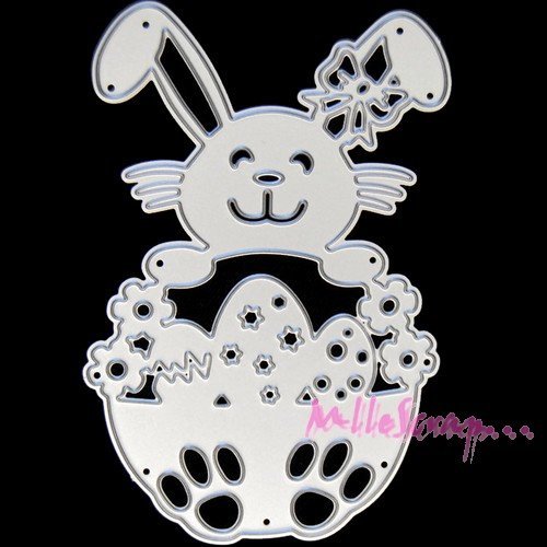 Die cut, matrice de découpe lapin de pâques scrapbooking carterie diy - 1 pièce