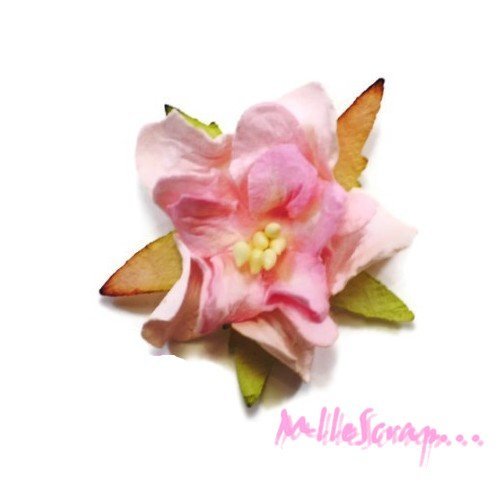 Gardénias fleurs papier embellissement scrapbooking carterie diy -5 pièces