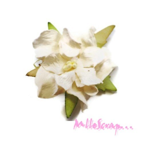 Gardénias blan fleurs papier embellissement scrapbooking carterie diy - 5 pièces