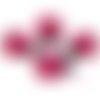 Coccinelles rose foncé cabochons résine embellissement scrapbooking carte bijoux diy - 4 pièces