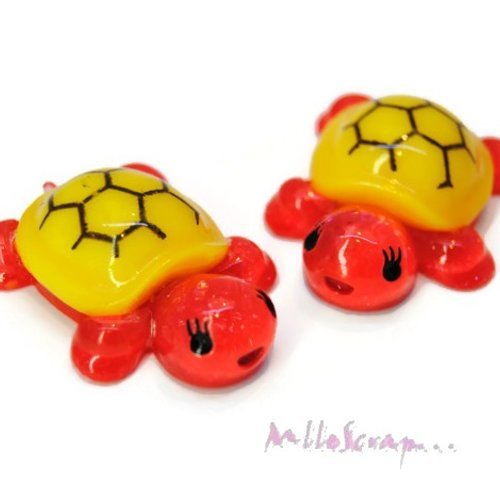 Tortues cabochons résine embellissement scrapbooking carterie bijoux diy - 2 pièces